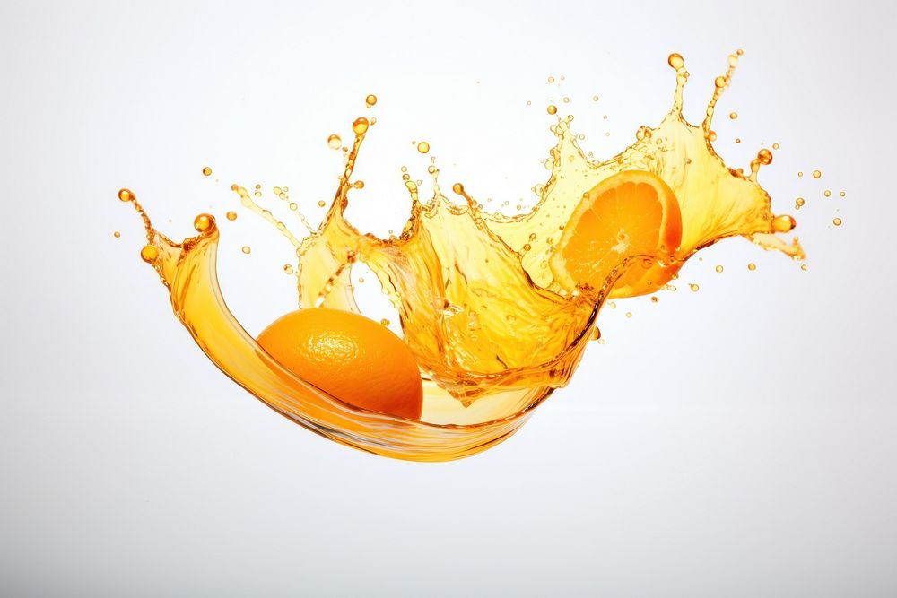 Splash effect of orange juice refreshment splattered simplicity.