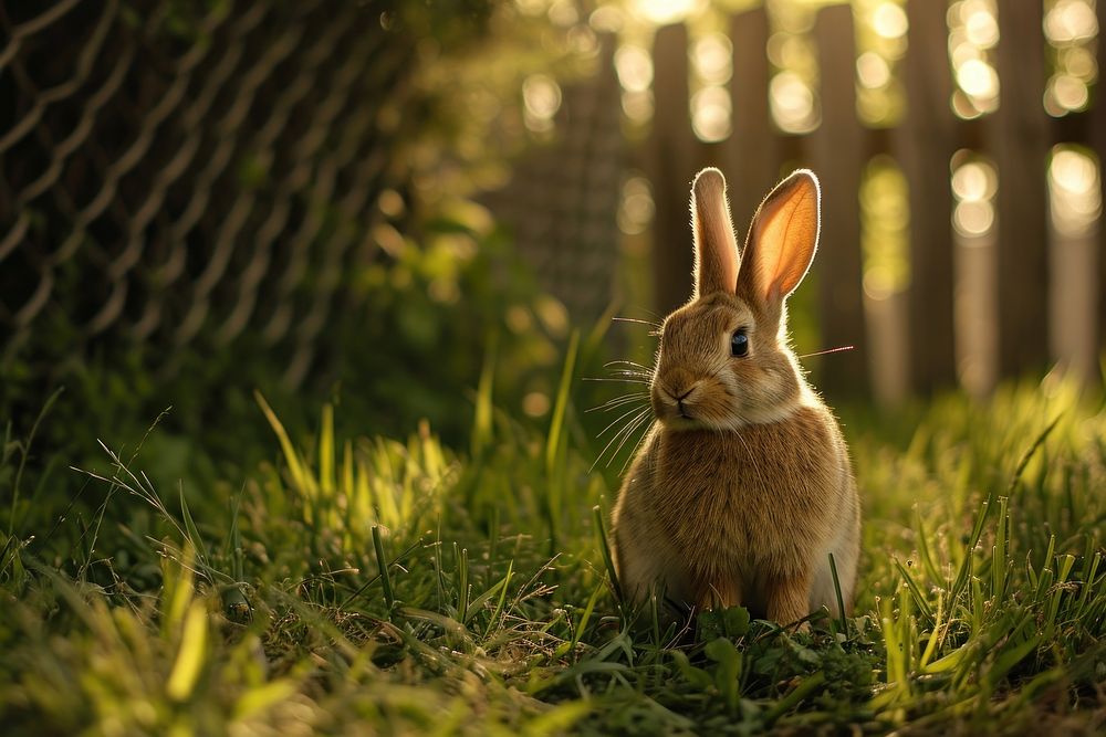 Rabbit grass outdoors animal.
