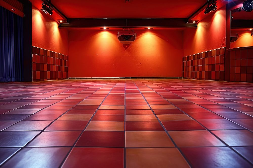 1980s empty disco dance room tile floor flooring architecture illuminated.