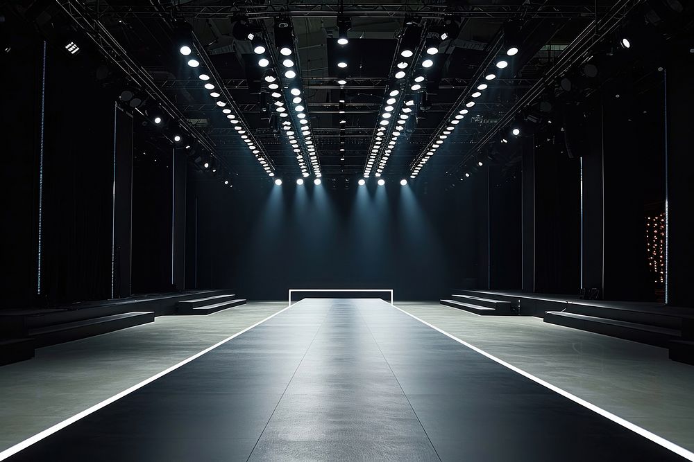 Fashion runway lighting stage architecture.