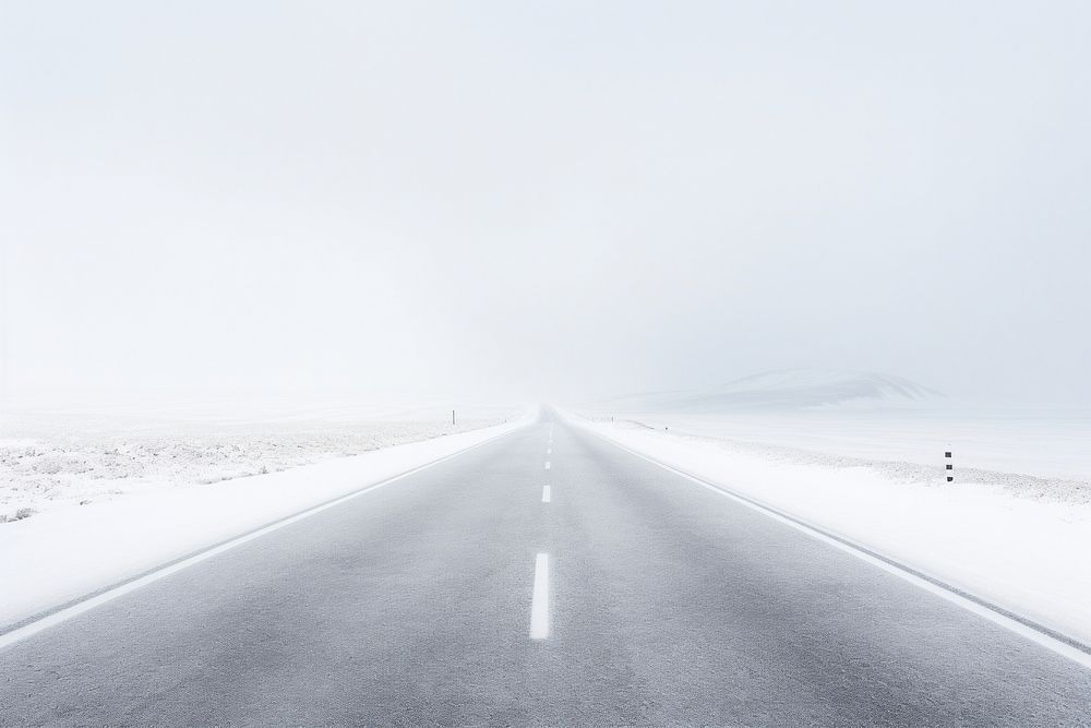 Long winter road outdoors horizon highway.