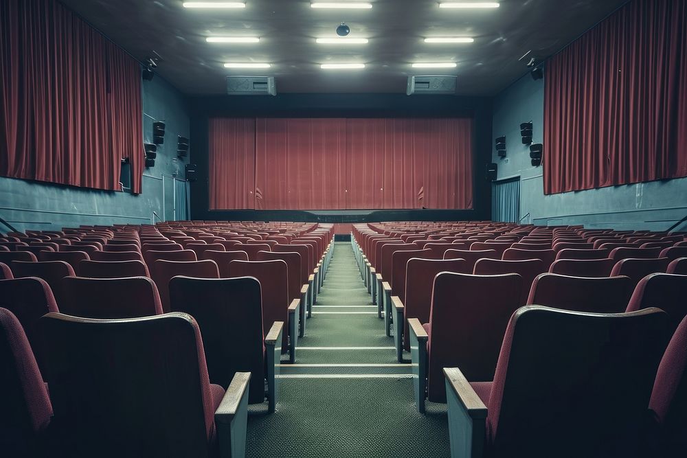 Movie theater 1950s-1970s architecture auditorium | Free Photo - rawpixel