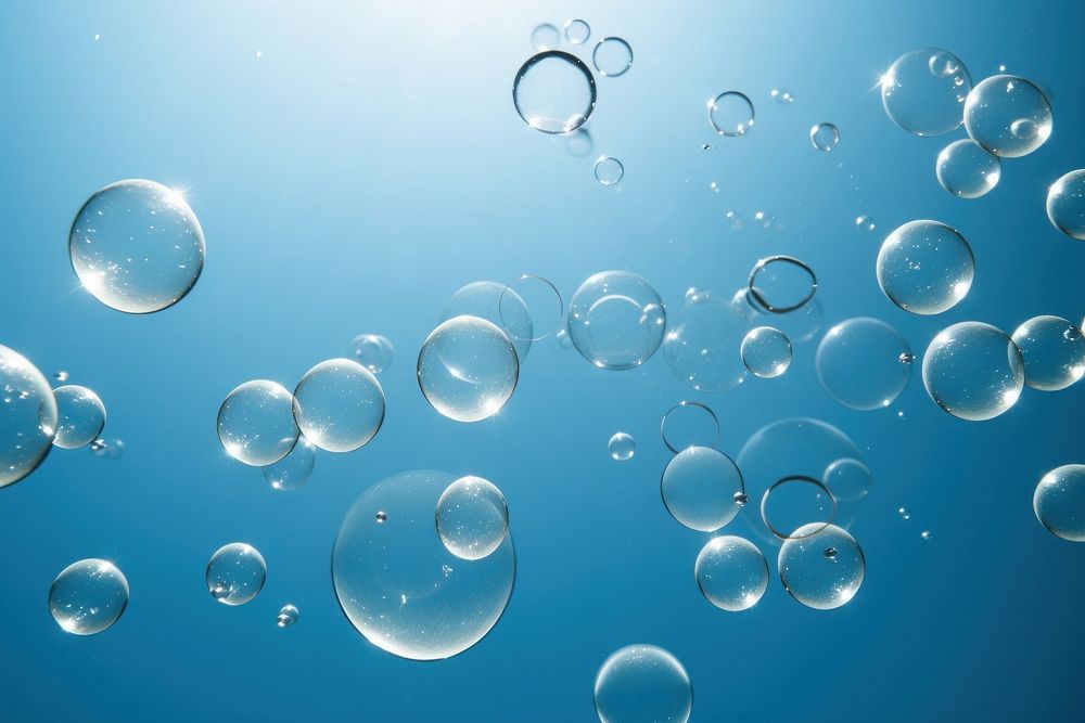 Group of bubbles backgrounds water blue.