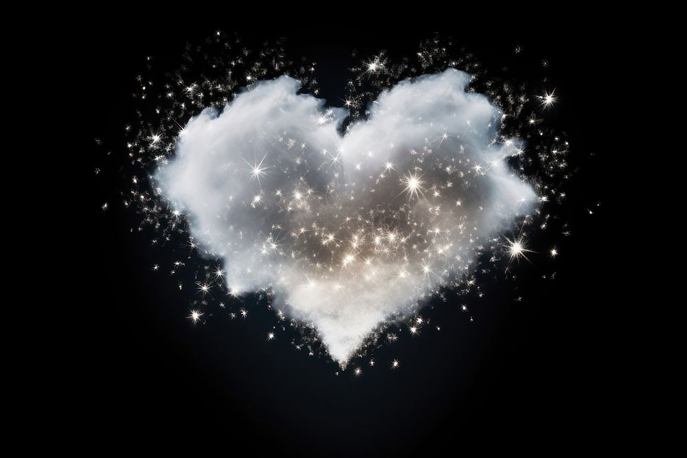 Cloud heart with a sparkle astronomy outdoors nature.