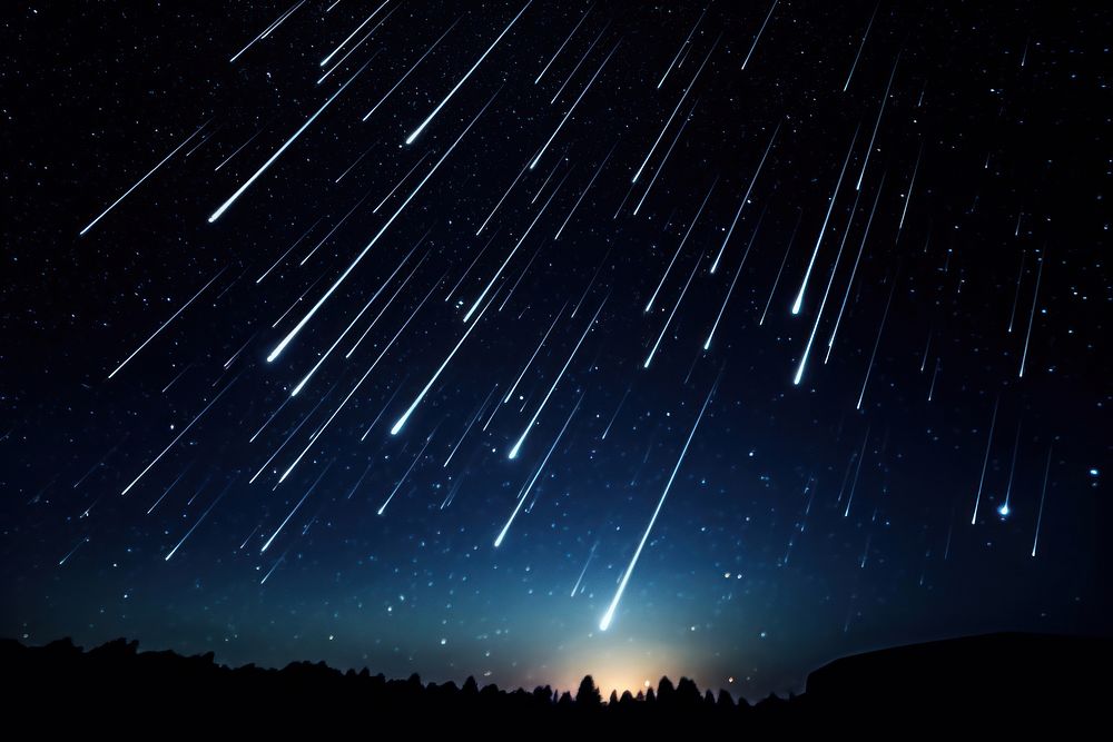 Shooting stars night astronomy outdoors.