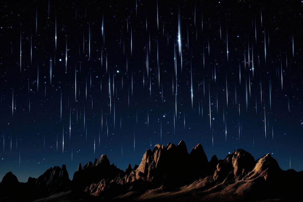 Shooting stars night landscape astronomy.