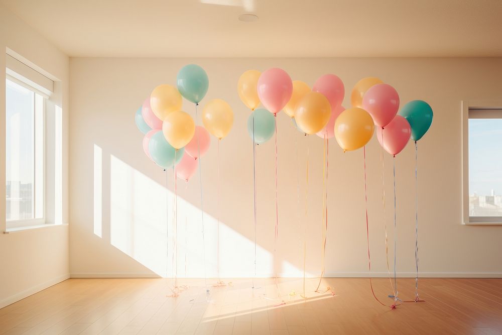 Birthday party room balloon anniversary celebration.