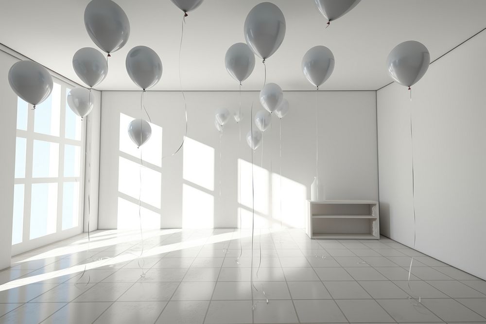 Birthday party room flooring balloon architecture.