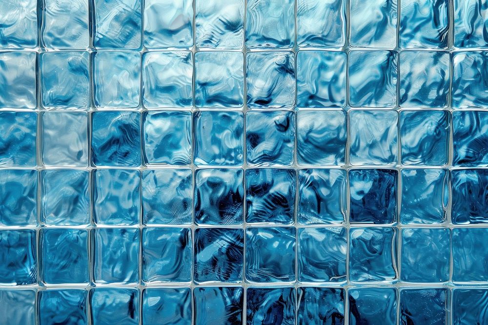Small squares patterned glass backgrounds turquoise texture.
