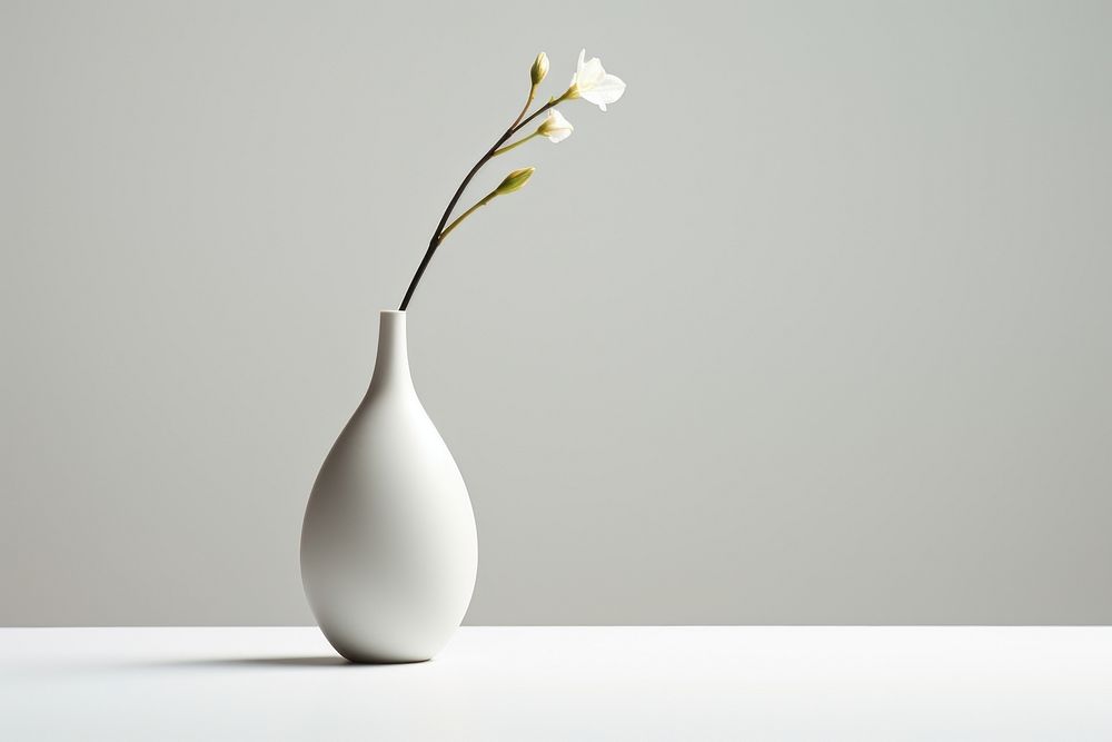 Flower vase white plant decoration. AI generated Image by rawpixel.