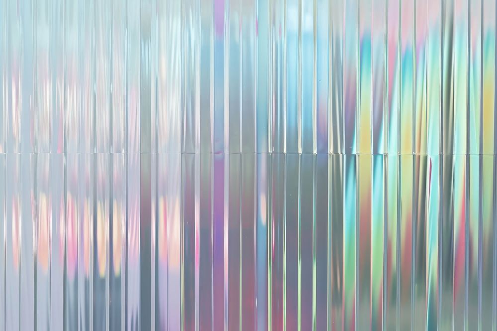 Holographic reeded glass backgrounds pattern texture.