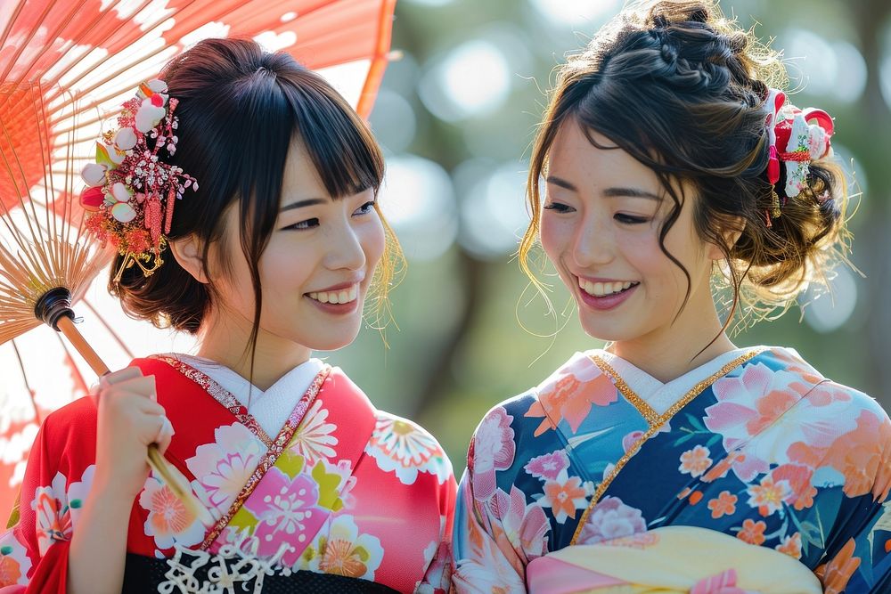 Colorful traditional Japanese wear fashion kimono adult.