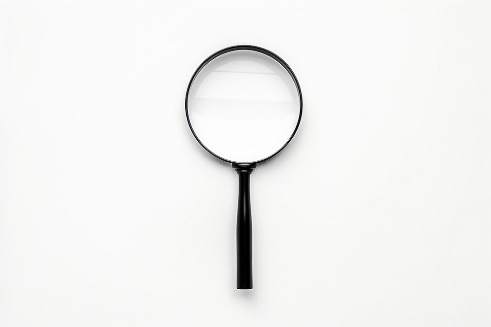 Magnifying white background reflection simplicity.