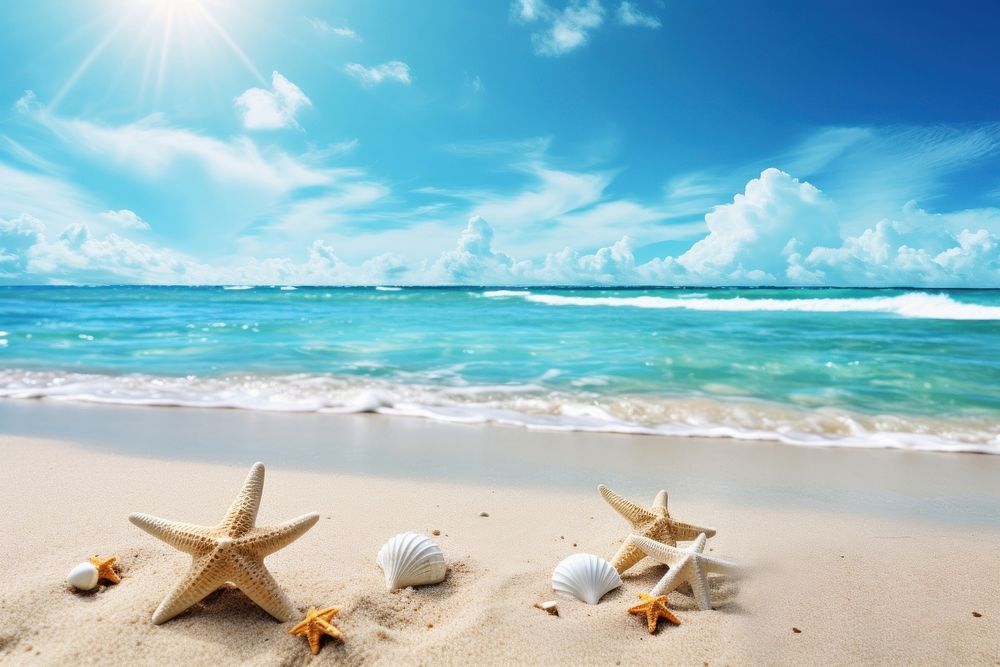 Beach landscape summer outdoors horizon. AI generated Image by rawpixel.