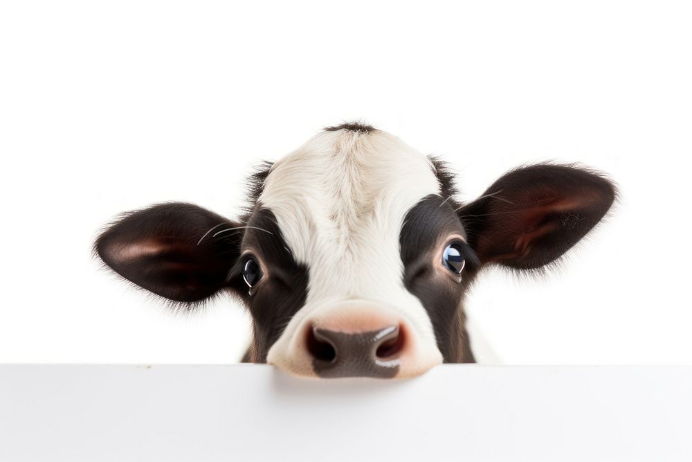 Smiling baby cow livestock mammal animal. AI generated Image by rawpixel.