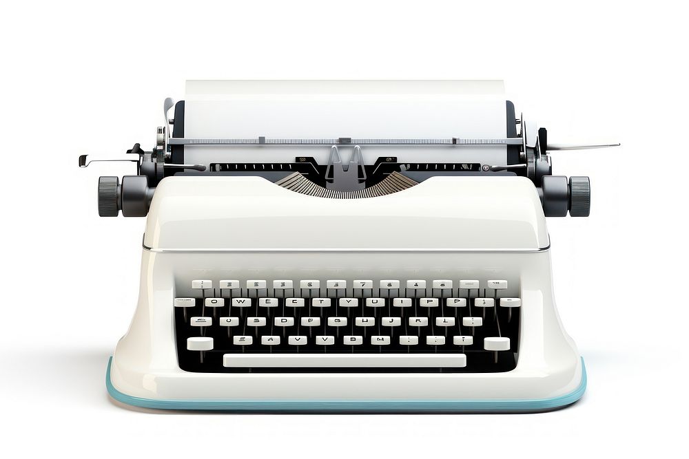 Typewriter future white background correspondence electronics.