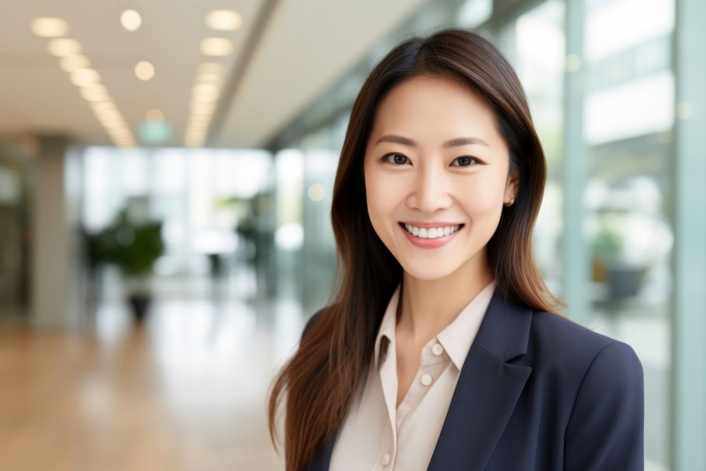 Asian women headshot adult smile.