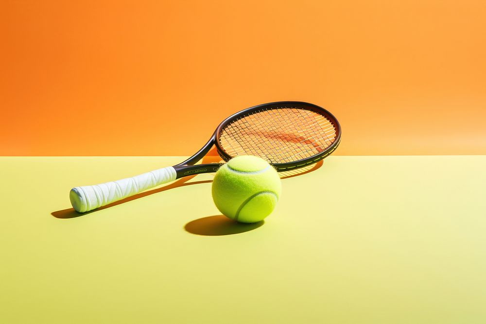 Tennis ball racket sports shadow.