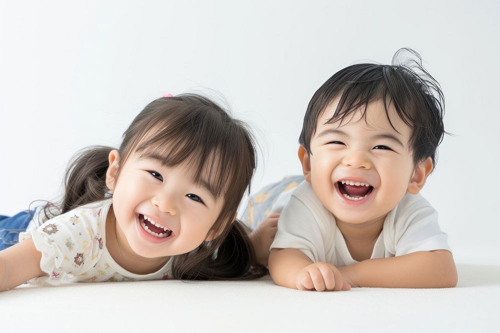 Asian children laughing smile happy.