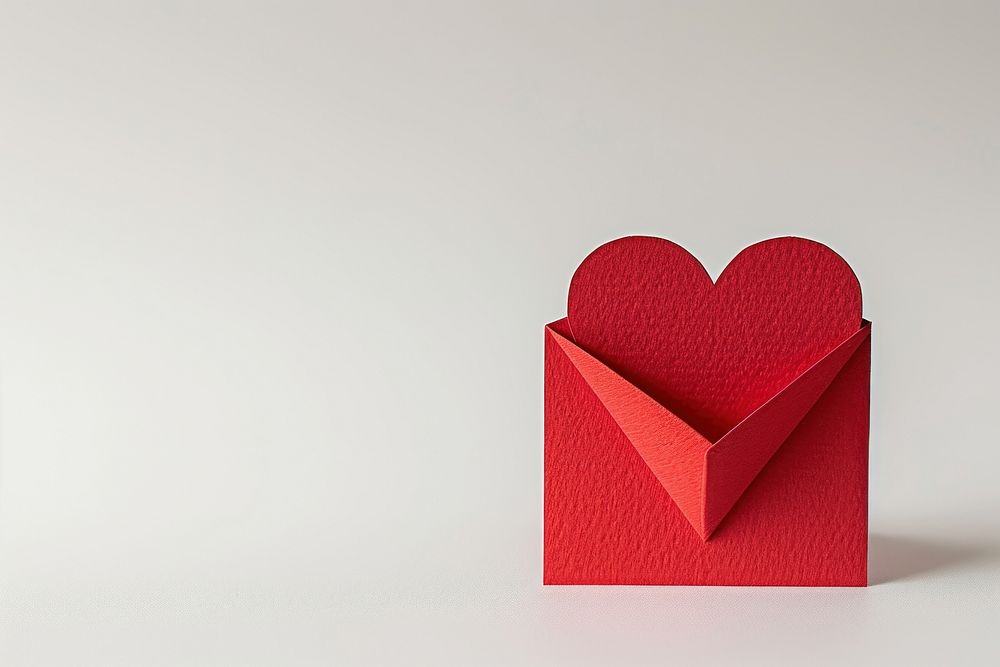 Origami symbol paper heart.