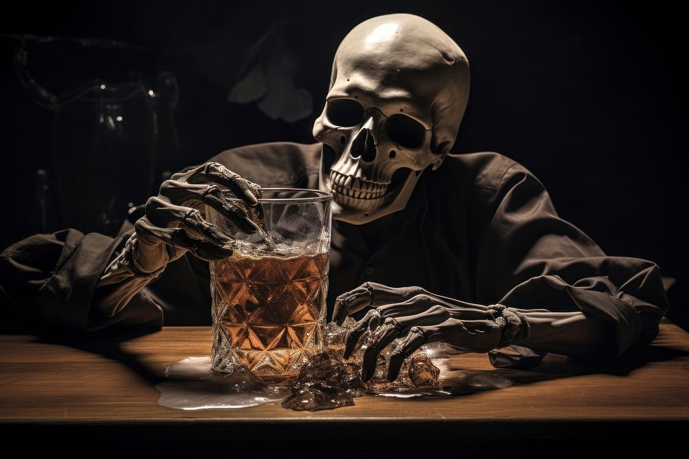 Man drinking whiskey glass adult refreshment.