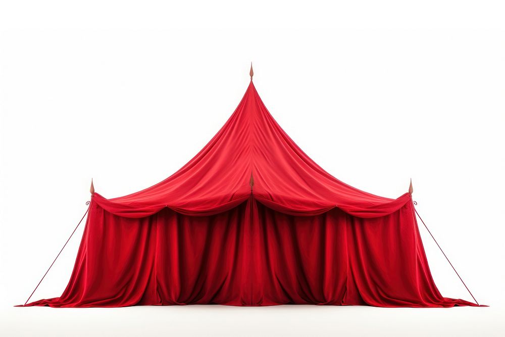 Red tent stage white background architecture.