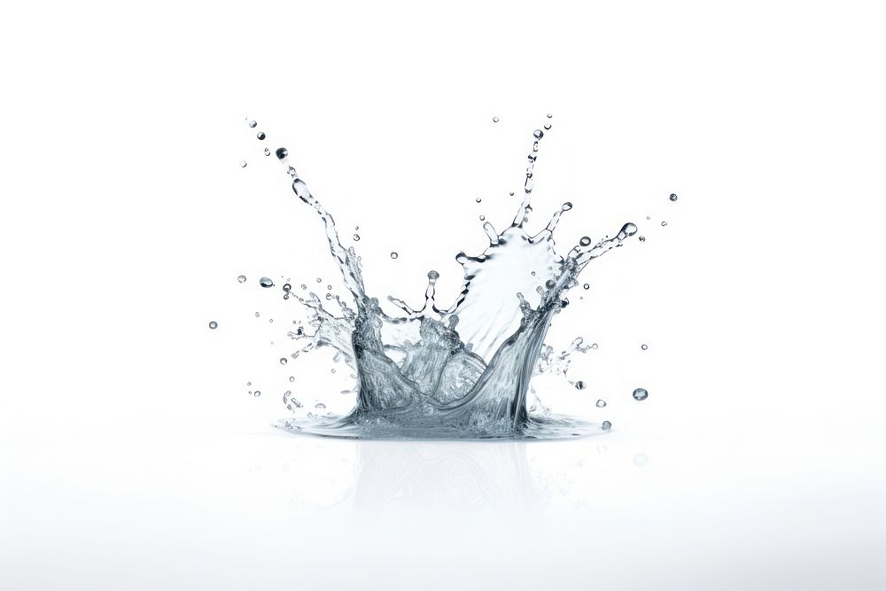 Water splash isolated white background accessories splattered.