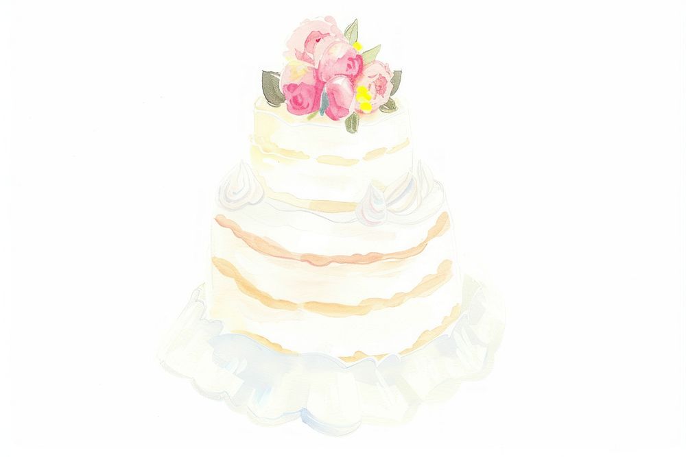 Wedding cake dessert food white background.