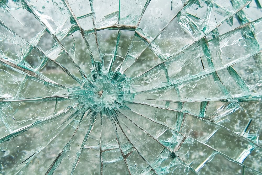 Circle broken glass backgrounds ice destruction.