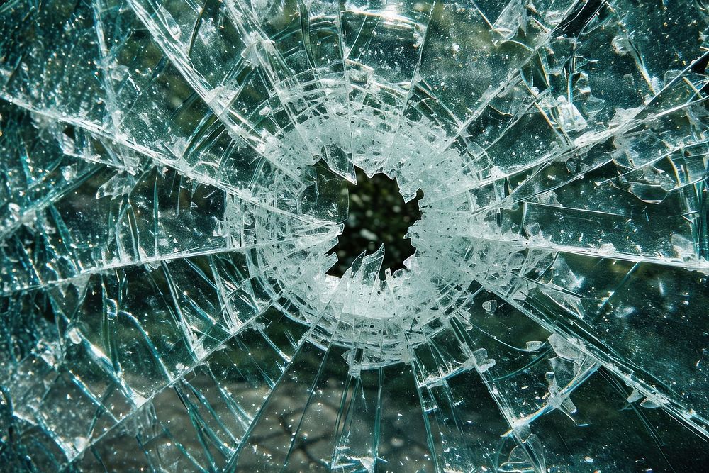 Circle broken glass backgrounds spider invertebrate.