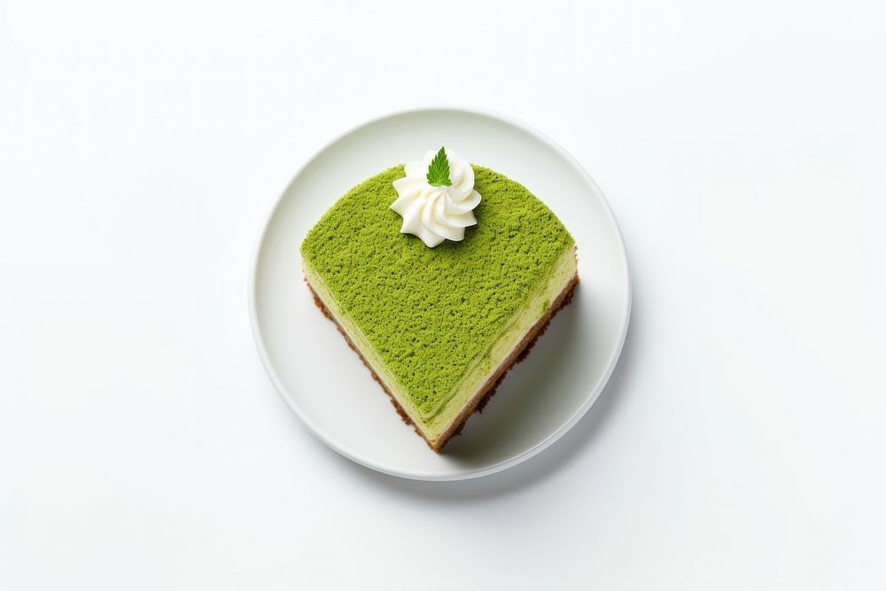 Green tea dessert plate food.