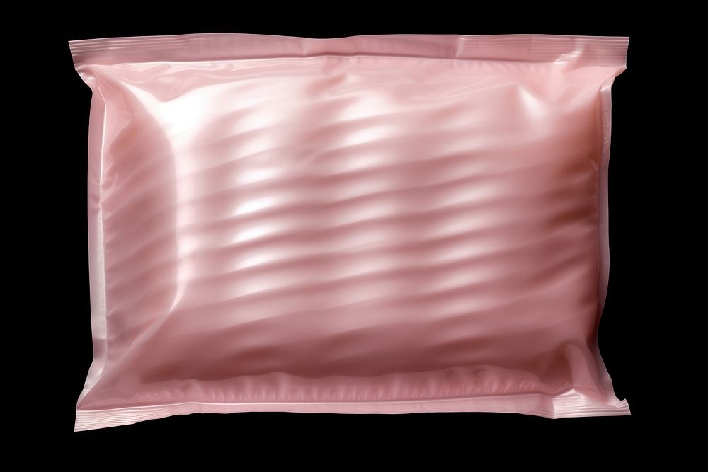 Pink plastic bag black background crumpled wrinkled. AI generated Image by rawpixel.