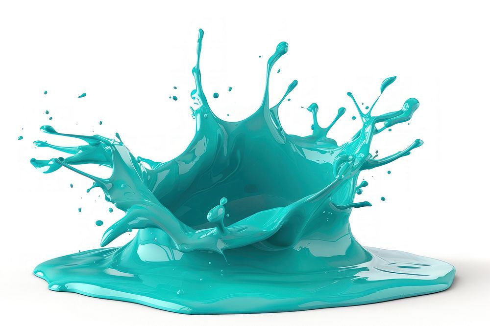 Teal paint splash 3d cartoon | Premium Photo - rawpixel