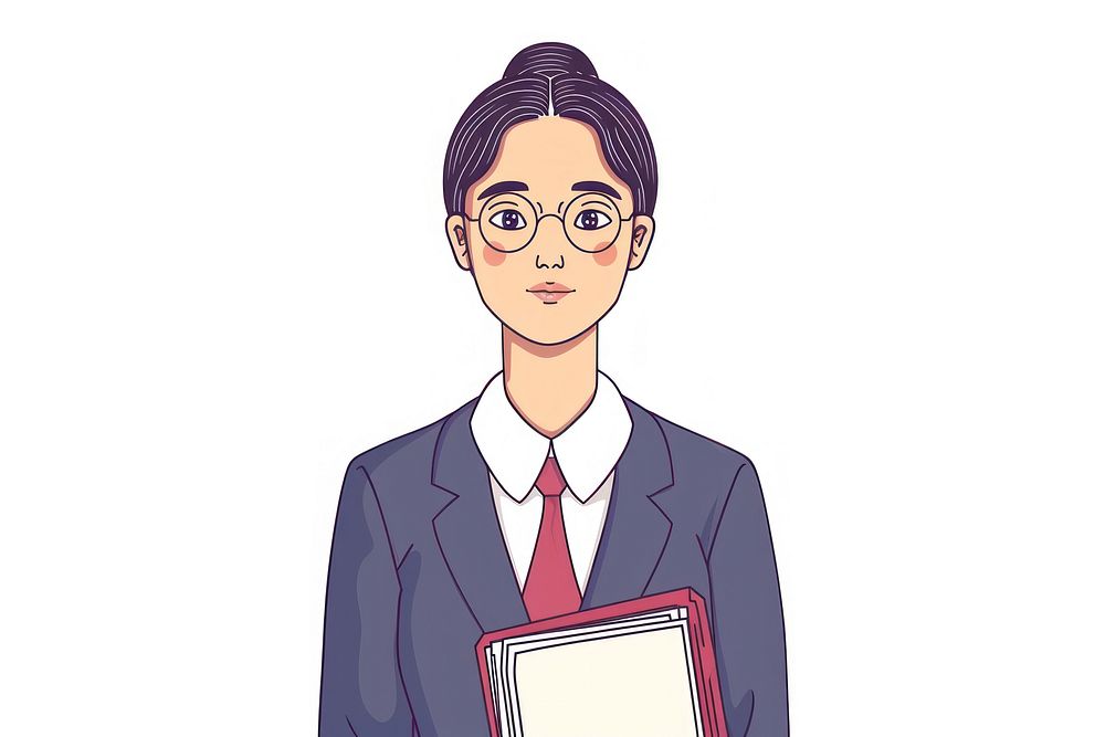 Thai lawyer legal professions charater flat illustration drawing sketch art.