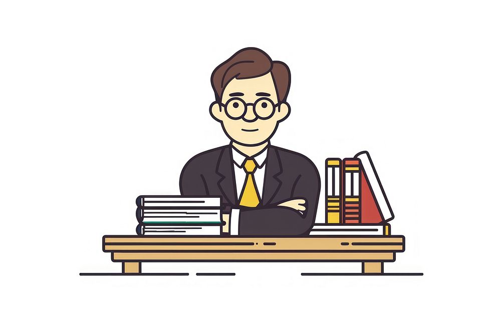 Thai lawyer legal professions charater flat illustration furniture adult businesswear.