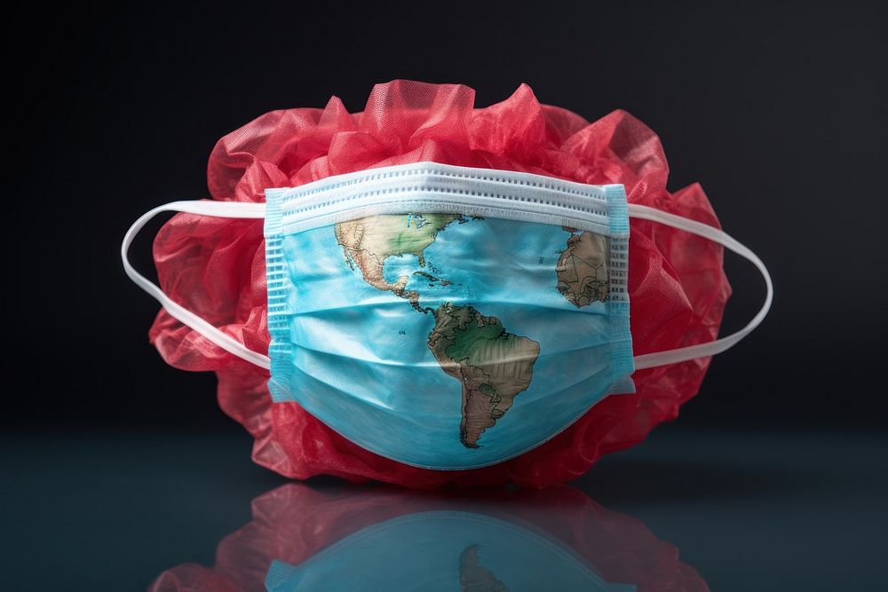 Political commentary earth red surgical mask.