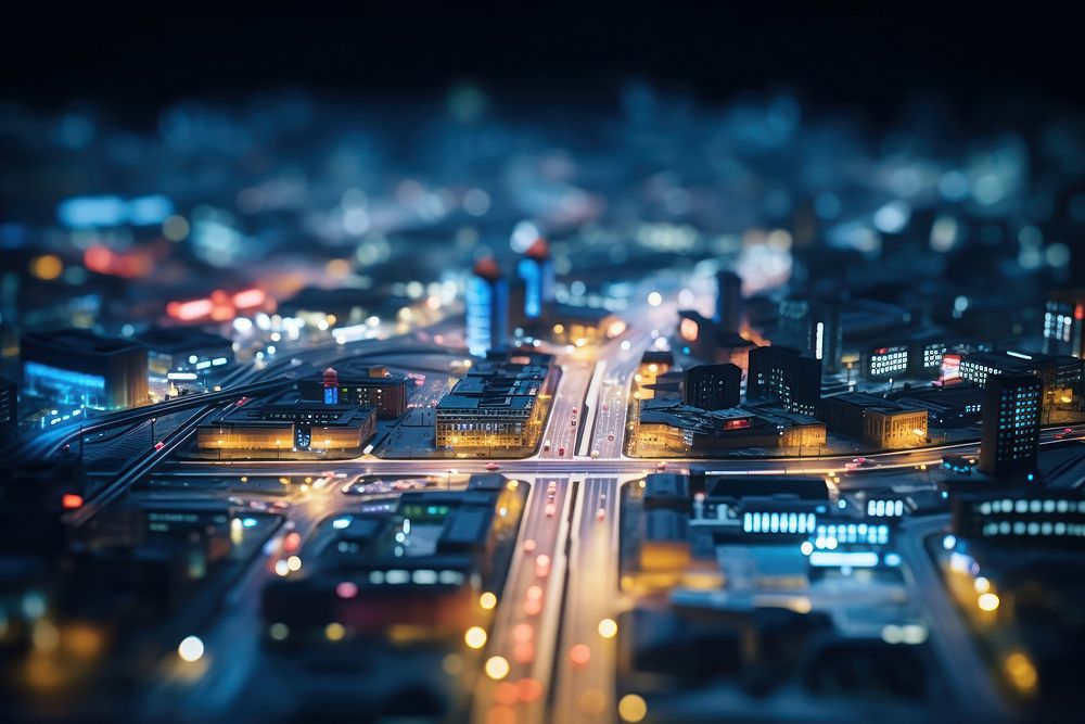 Fashion runway city architecture tilt-shift. AI generated Image by rawpixel.