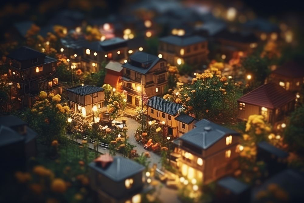 Flowers background architecture tilt-shift outdoors. AI generated Image by rawpixel.