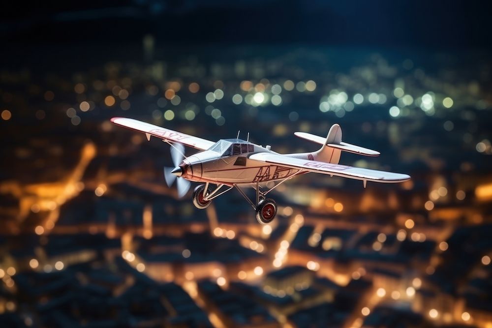 Architecture cityscape aircraft airplane. AI generated Image by rawpixel.