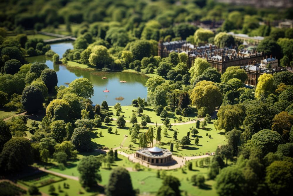 Hyde park architecture tilt-shift outdoors. AI generated Image by rawpixel.