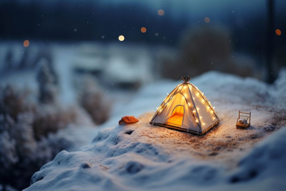 Snow outdoors nature night. AI generated Image by rawpixel.