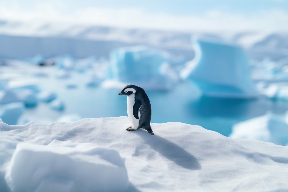 Penguins in the arctic outdoors nature animal. AI generated Image by rawpixel.