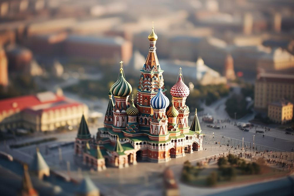 Architecture tilt-shift building landmark. AI generated Image by rawpixel.