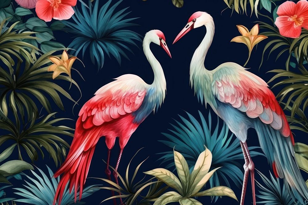 Tropical bird backgrounds flamingo.