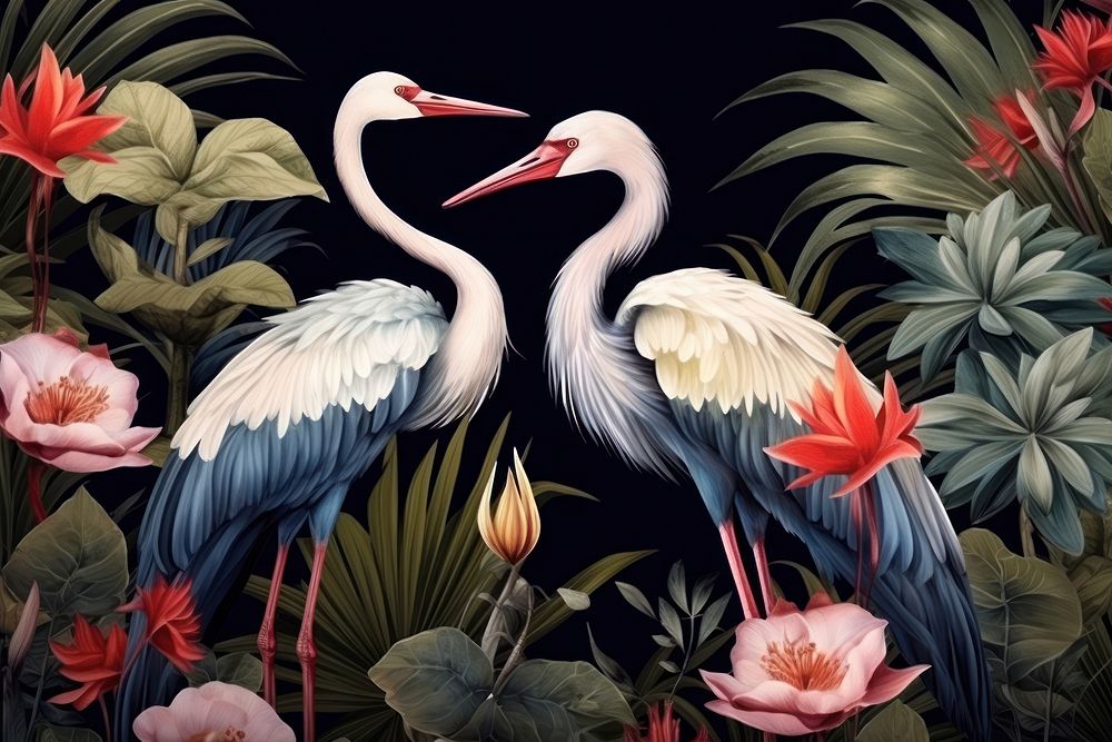 Tropical bird animal art.