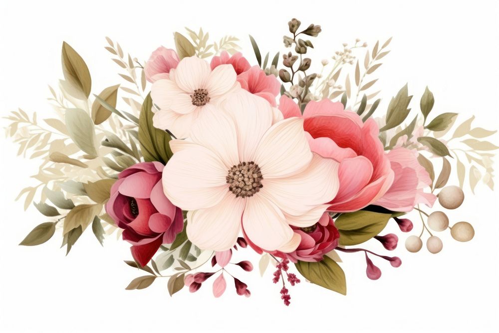 Vintage flower pattern plant art.