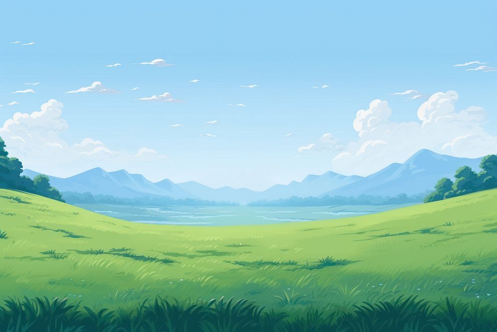  Meadow backgrounds landscape grassland. AI generated Image by rawpixel.