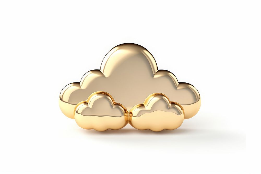 Cloudy nature cute gold jewelry white background accessories.