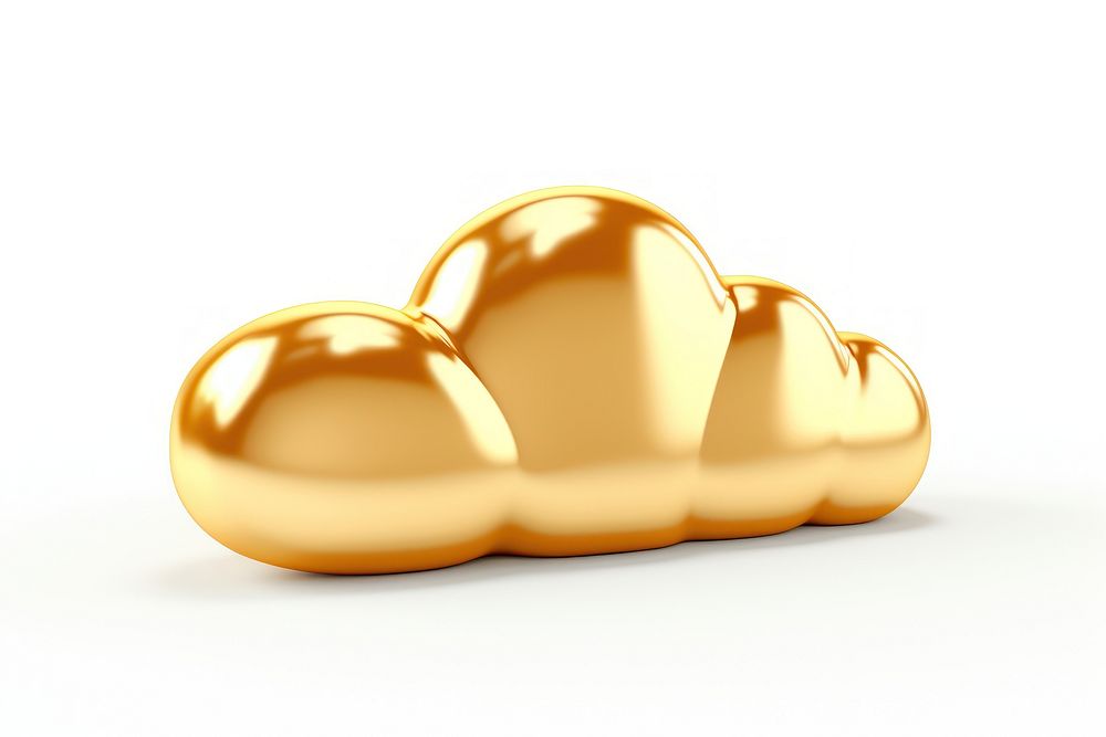 Cloud cloud gold white background.