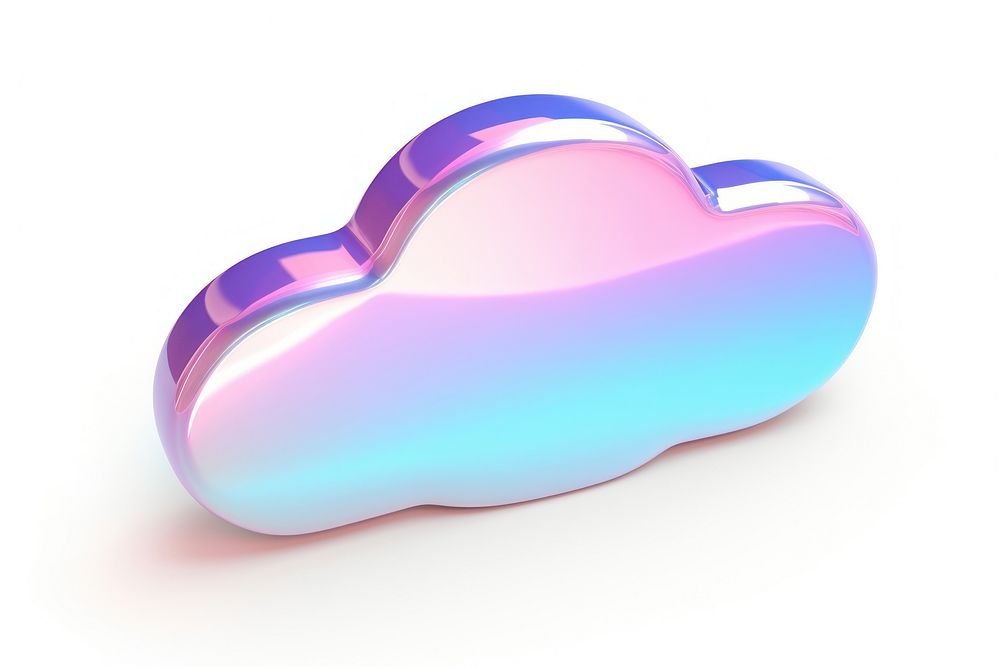 Cloud icon iridescent white background electronics hardware.